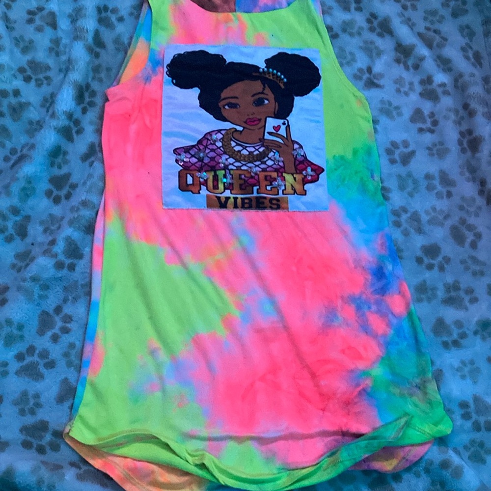 Black girl Tie dye hooded shirt